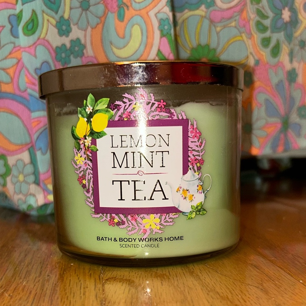 BBW Lemon Mint Tea 3-wick Candle - Picture 1 of 6